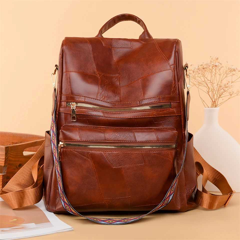 New Women Backpack High Quality Leather Backpack Multi-function Shoulder Bags School Bags for Teenager Bagpack Mochila Y250811