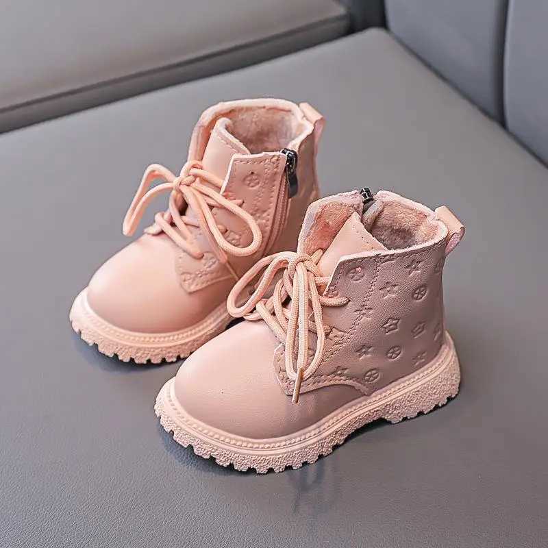 Boot Kid Boots Kid Fashion Boots Autumn Winter Boys British Plush Short Boot Girl Ankle Boots French Boy/ Girls Boots Kid Shoes XJ250812