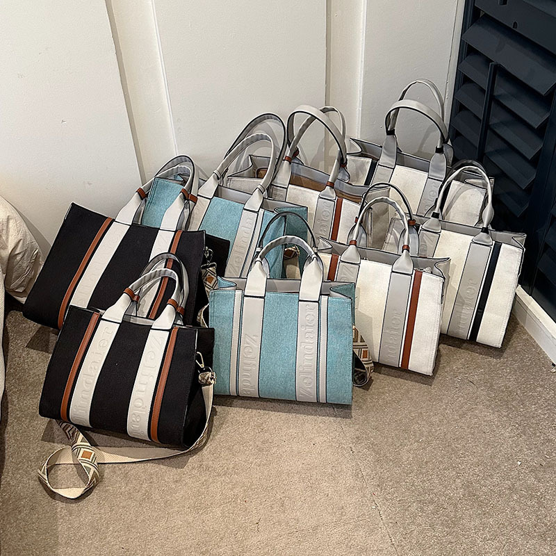 Canvas Women New Fashion Single Shoulder Crossbody Commuting Casual Large Capacity Versatile Tote Bag