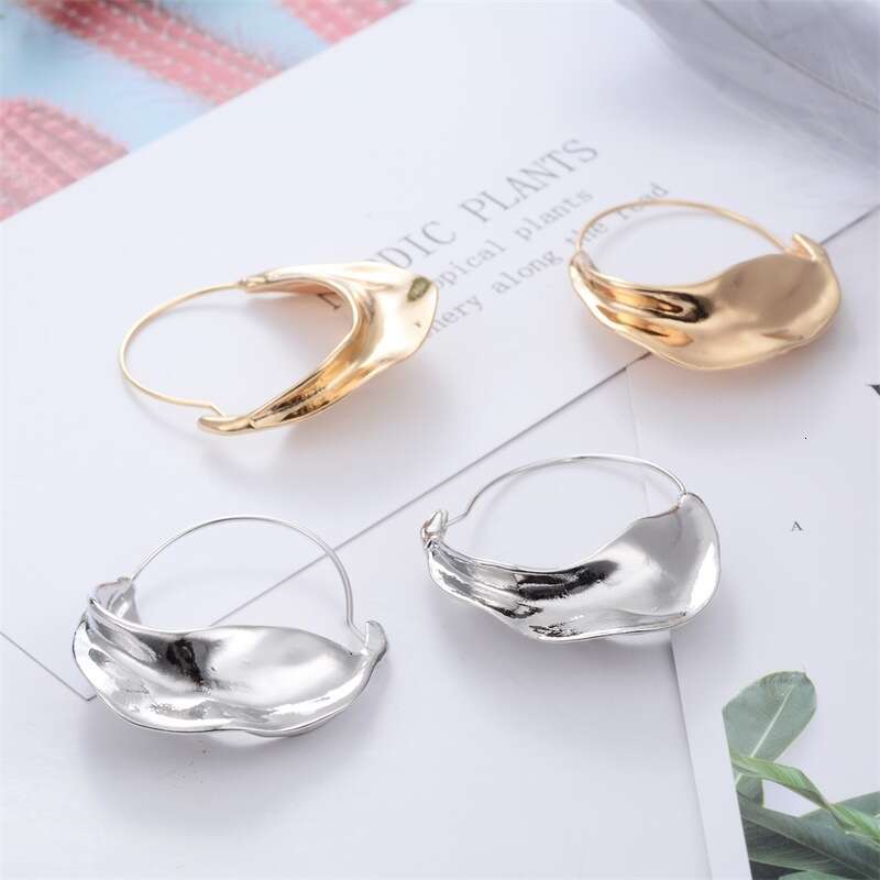 Creative New Irregular Alloy Flower Basket Exaggerated Ins Internet Celebrity Style Earrings