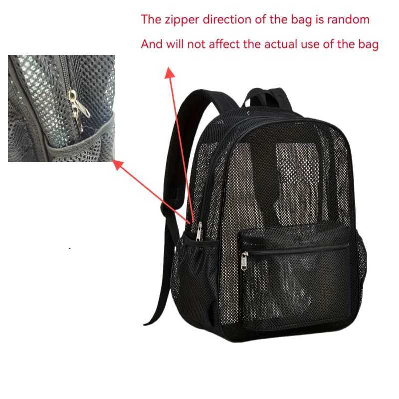 Womens Mesh Breathable Backpack Portable Hollow Casual Outdoor Travel Storage Bag Y250811