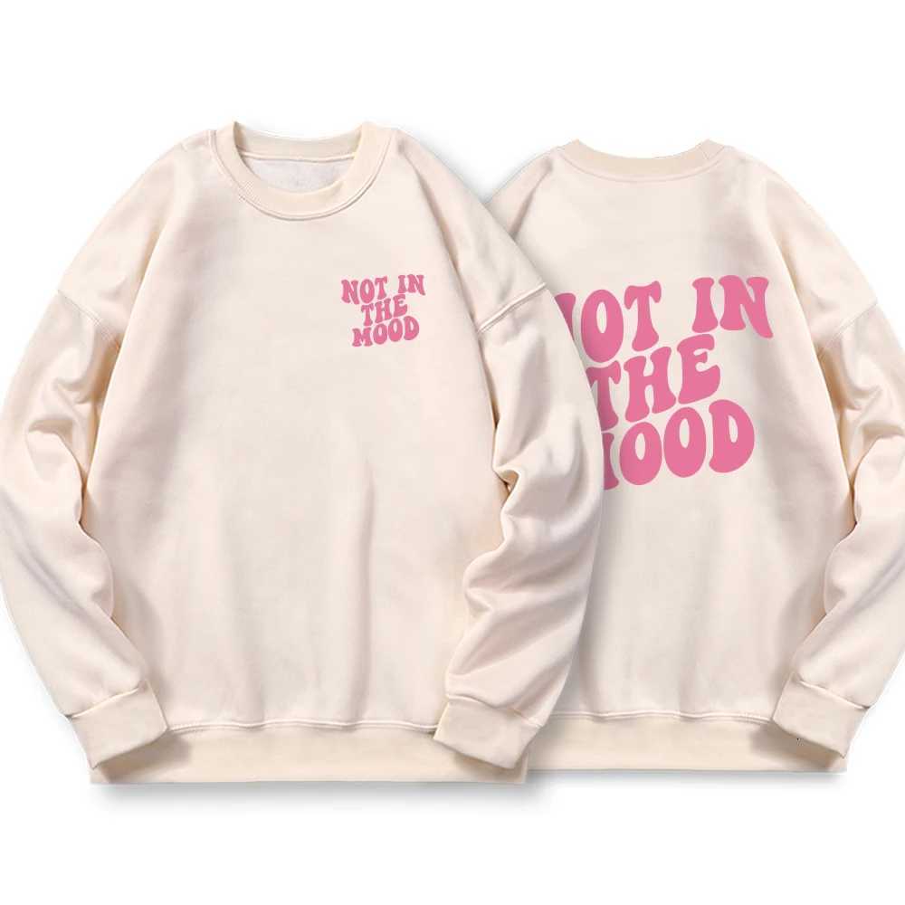 Not In The Mood Printed Hoodie Men Harajuku Warm Fleece Hoody Fashion Casual Sweatshirts Autumn Big Size Women Sportswears Y250811