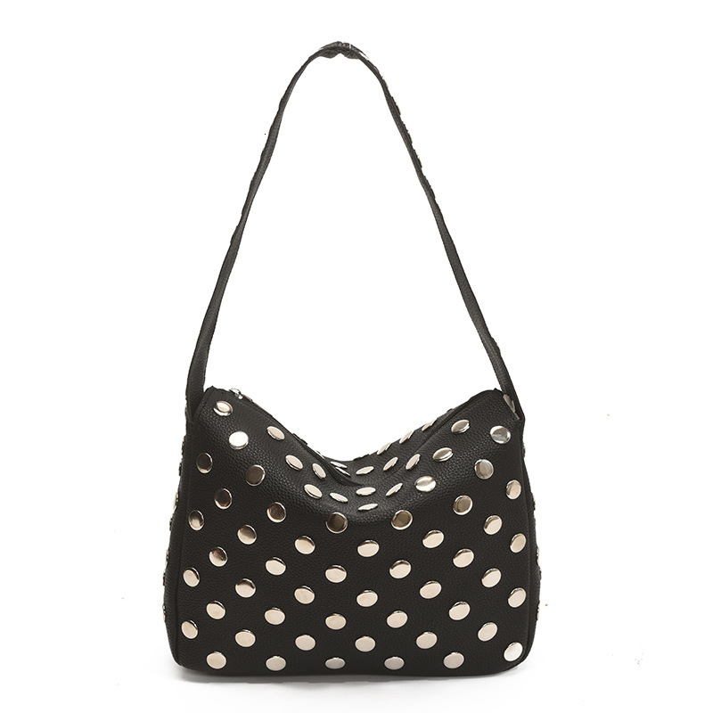 Fashion Design Box Shoulder New Rivet Inlaid Personality Underarm Bag