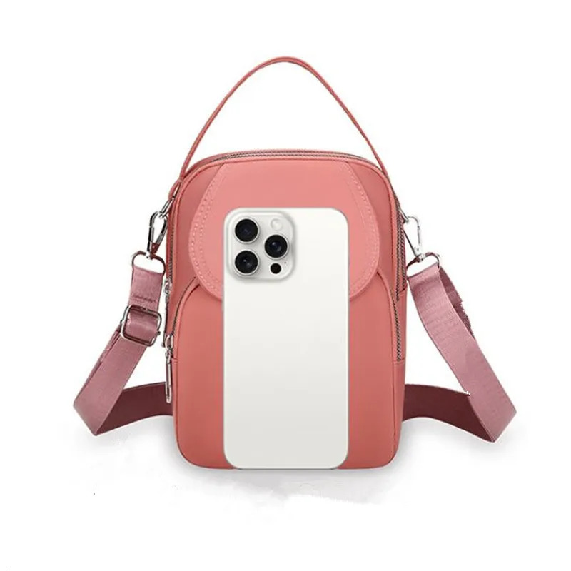 Lightweight Nylon Womens Crossbody Bag Casual Mini Handbag with Multiple Zip Pouch Chic n Shoulder for Everyday Use 250811