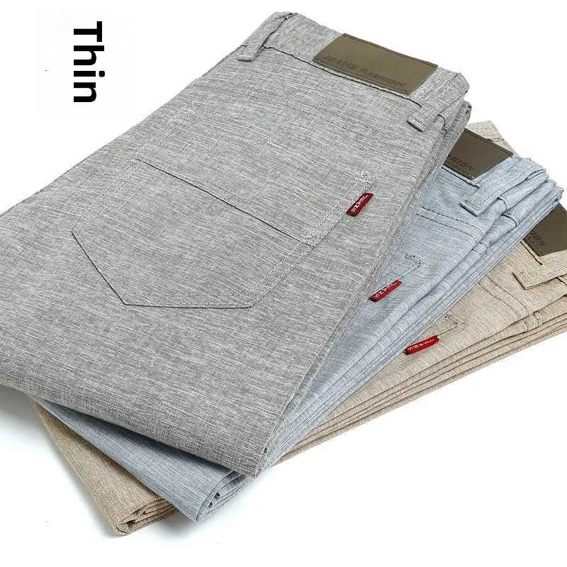 Summer Thin Mens Casual Pants Straight-Leg Loose-Fit Linen Trousers Youth Mens Pants Direct From Manufacturer Wholesale W250812