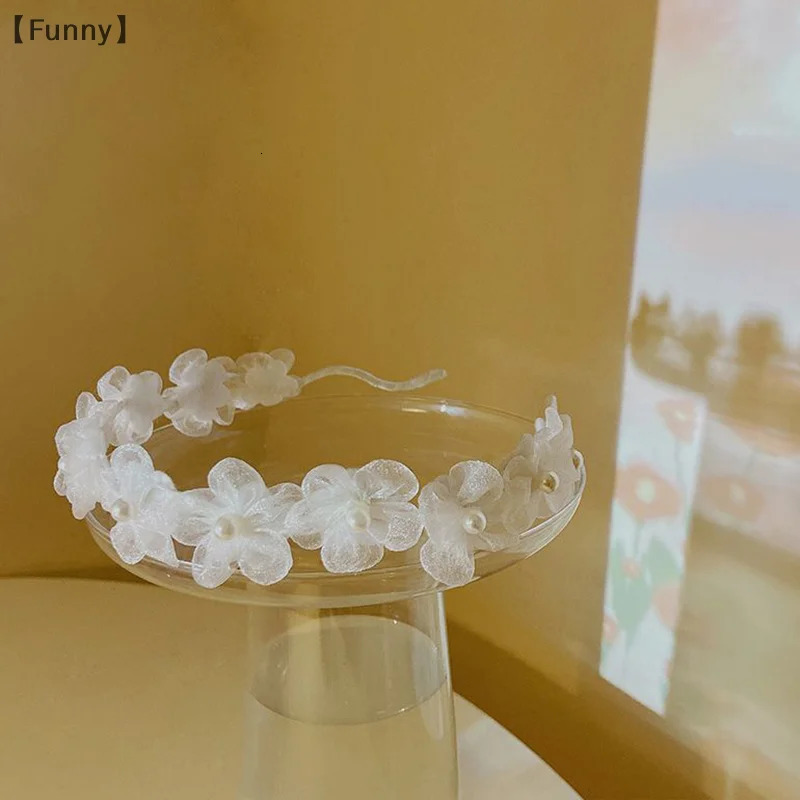 Small Fragrance White Pearl Flower Headband Female Forest Fairy Beauty High-end Headband Hairpin 250805