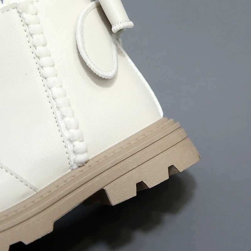 2025 Girls Princess Shoes Girls Brown Black Boots Rubber Par Shoes Anti-slip Baby Plush Shoes with Bow Kids Shoes Girls Boots XJ250812