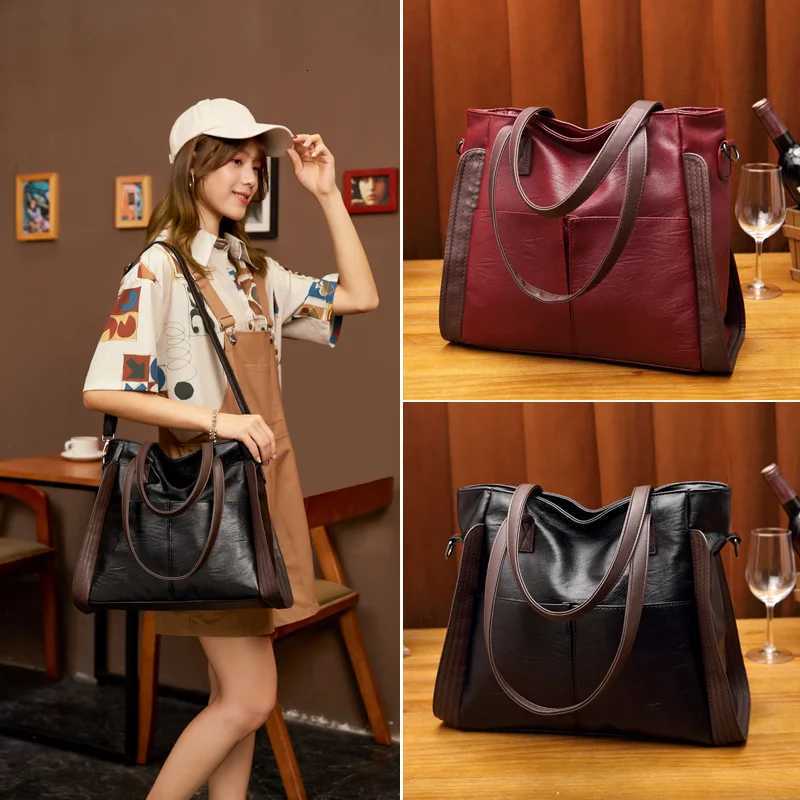 Large Capacity Handbags Women Soft Leather Shoulder Crossbody Bag Ladies Bucket Bags Tote Satchel Handbag and Purse Z250812