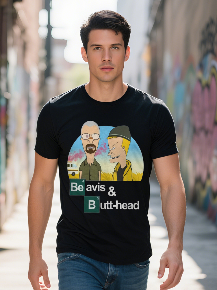 Beavis and Butt Head s Music Cartoon Graphic T Shirt for Men Short Sleeve Pure Cotton Soft Breathable Plus Size