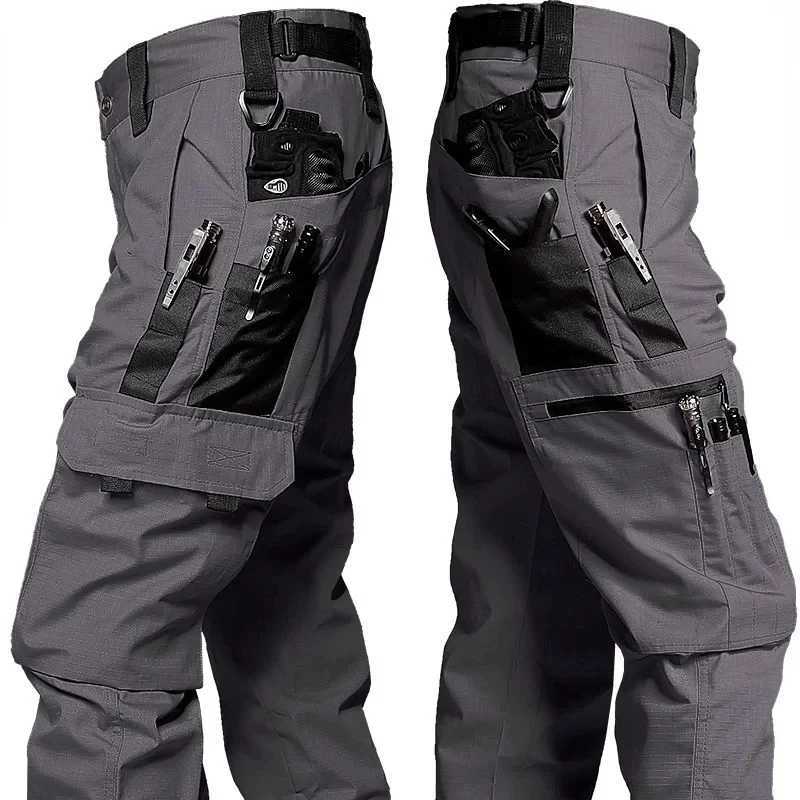 Wear Resistant Work Pant Man Multi-pocket Straight Cargo Trousers Outdoor Jogging Tactical Pants Spring Autumn Casual Trousers X250812