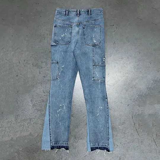 Splashed Ink Splicing Jeans for Men and Women Y2K Retro Hip-Hop Casual American Fashion Brand Bombing Street Bell-Bottom Pants X250812