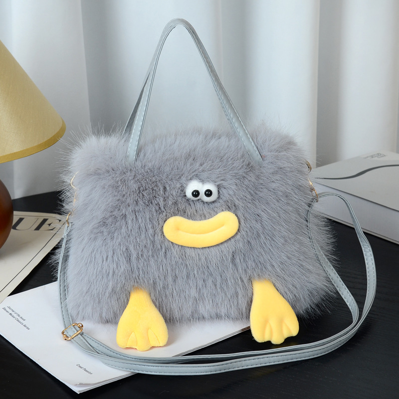 2025 Autumn bag New women s Women s Shoulder Bag New Personalized Popular Sausage Mouth Plush Bag Furry Shoulder Bag Autumn New Designer Bag Women s H