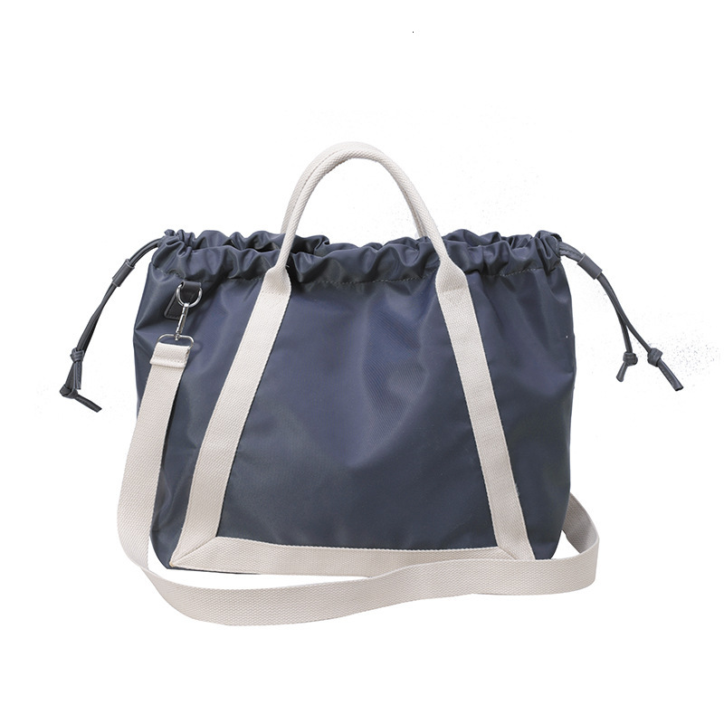 Spring New Korean and Japanese Style Dual-Use Nylon Large Capacity Shoulder Color-Block Commuter Tote Trendy Bag