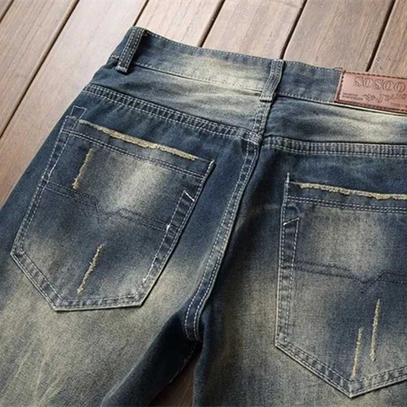 Autumn New European American Style Fashion Brand Hipster Ripped Straight Tube Jeans Embroidered Tiger Slim Casual Blue Pants X250812
