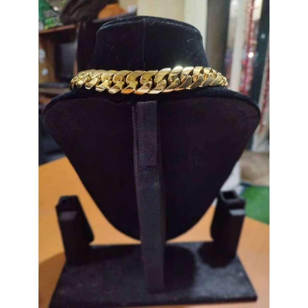 6mm x 24" Miami Link Cuban Genuine Silicon Stone Men's Chain 14k