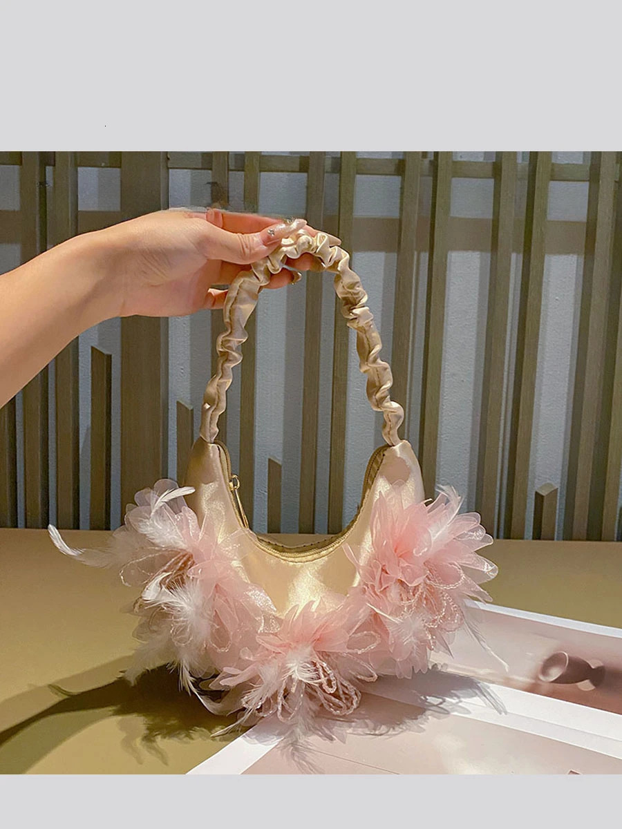 Lady Spring Summer Wedding Handbag Romantic Bridal Bag Clutch Prom Party Bags Evening Bag Dress Pink Handbags 250809
