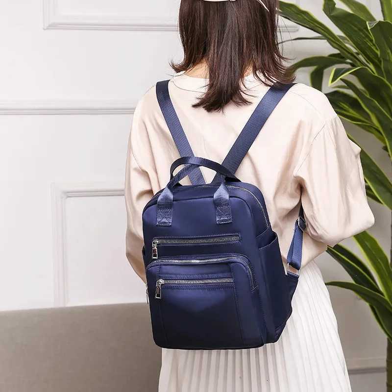Women Backpack Travel Casual Waterproof Womens Shoulder Bags Female Large Capacity Oxford Rucksack Black Purse Y250811