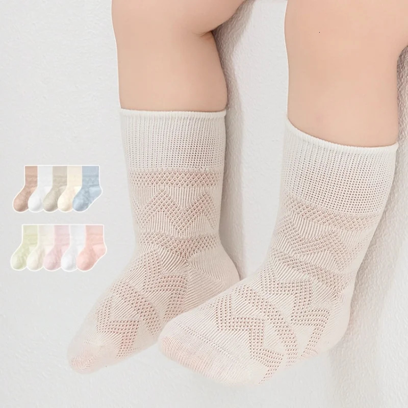 08T born Spring Summer Baby Infants Cotton Soft Socks For Girls And Boys Thin Mesh 250812
