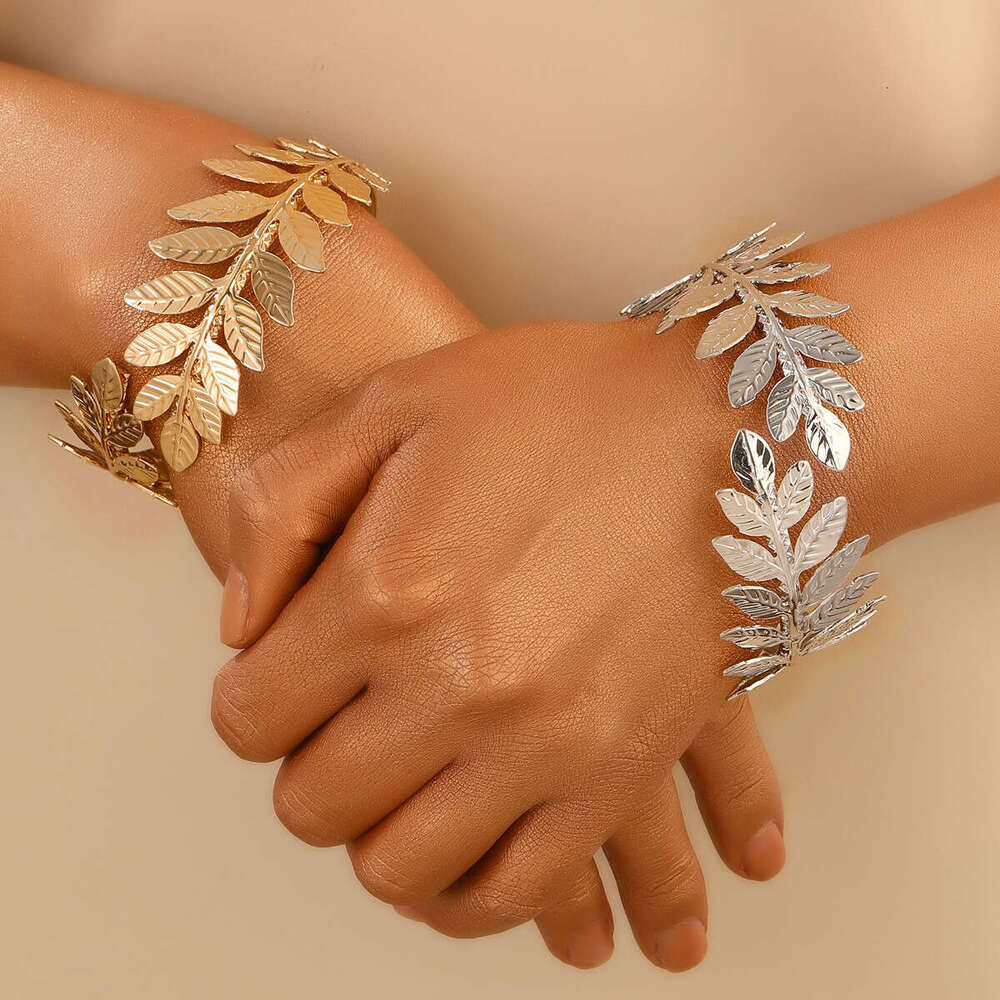 Unique Bracelet for Women Creative Exaggerated Personality Leaf Arm Ring Dual-use Accessory