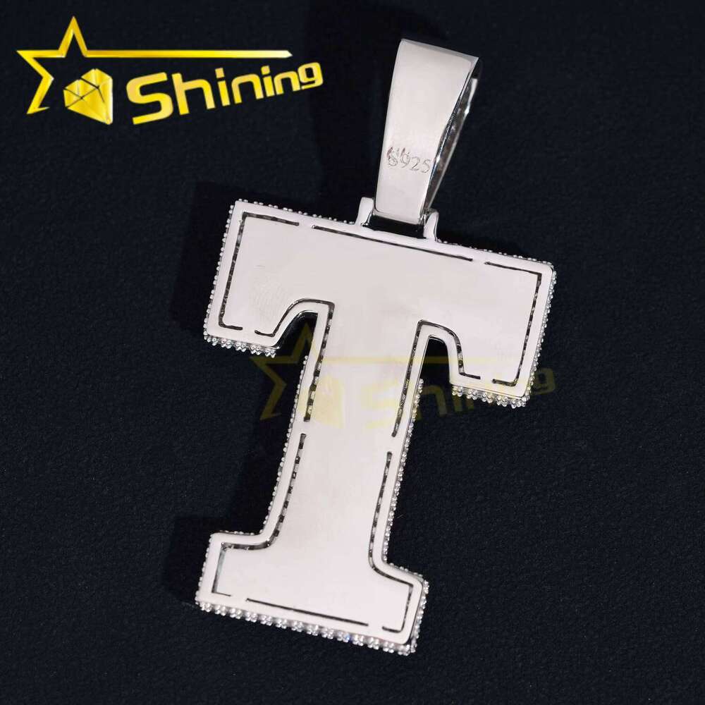 Hip Hop Vvs Moissanite Dia Iced Out Pass Dias Tester Sier Hot Sale Initial Letters Pendant Fine Jewelry