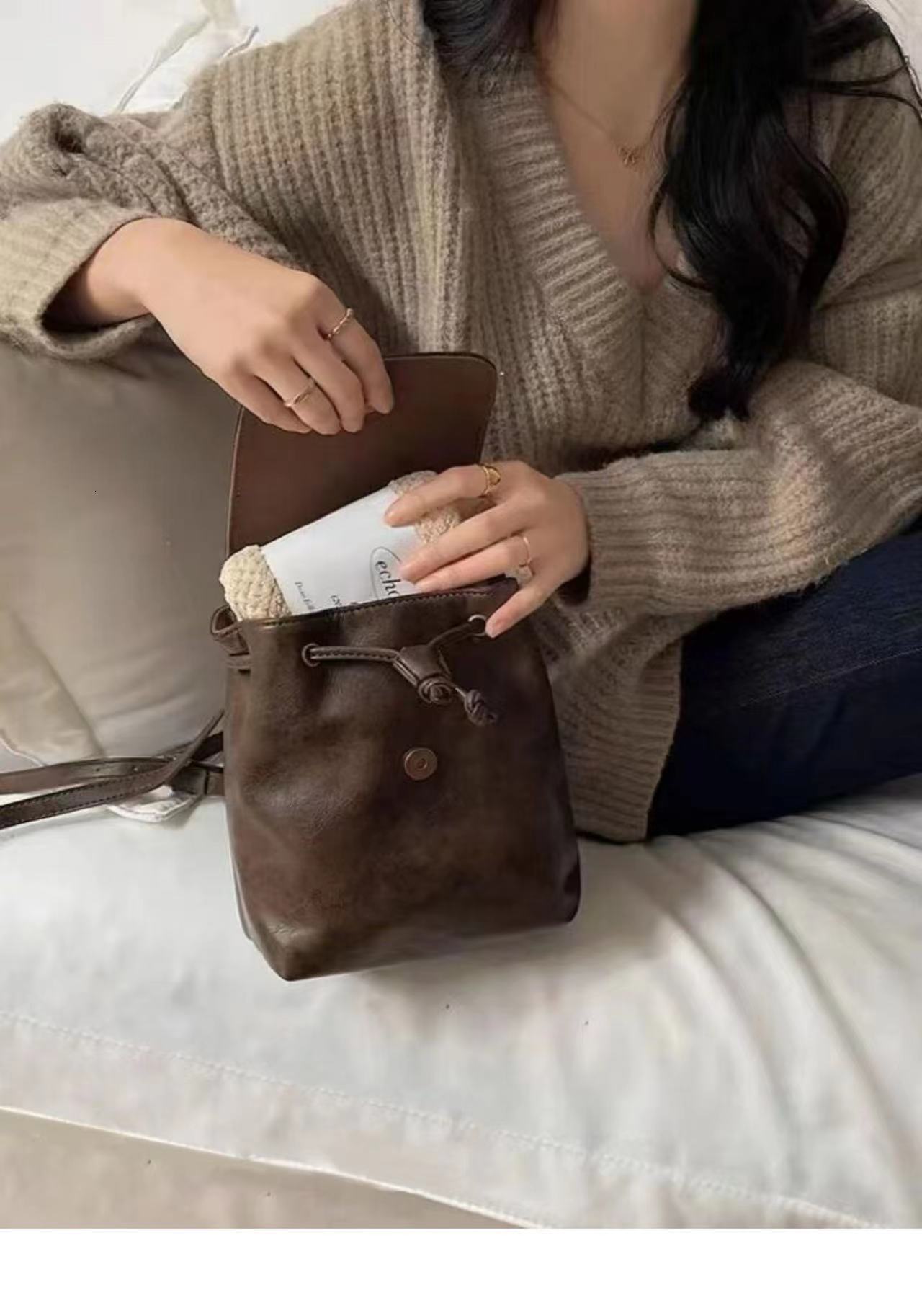 New Korean Style Brown for Female Students Small School Bag Ins Outdoor Travel Backpack