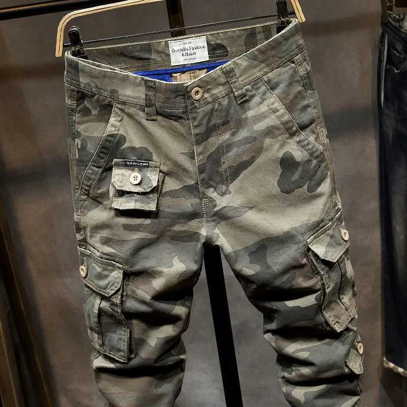 Fashion Harajuku Outdoor Mens Casual Cargo Pants Camouflage Print Multi Pocket Cotton Spring Autumn Loose Trousers Cargo Pants X250812