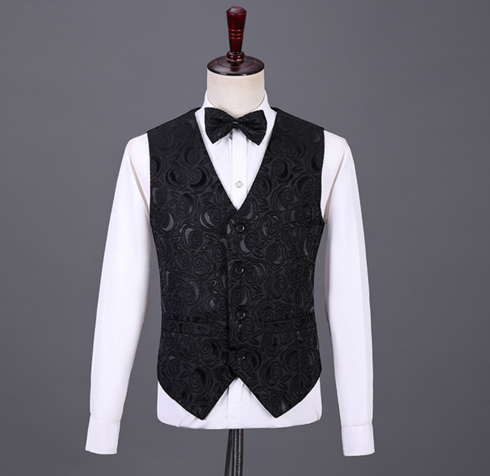 Luxury Jacquard Men's Suits 3 Piece Blazers Vest Pants Shawl Lapel Single Breasted Business Casual Wedding Groom Tuxedos