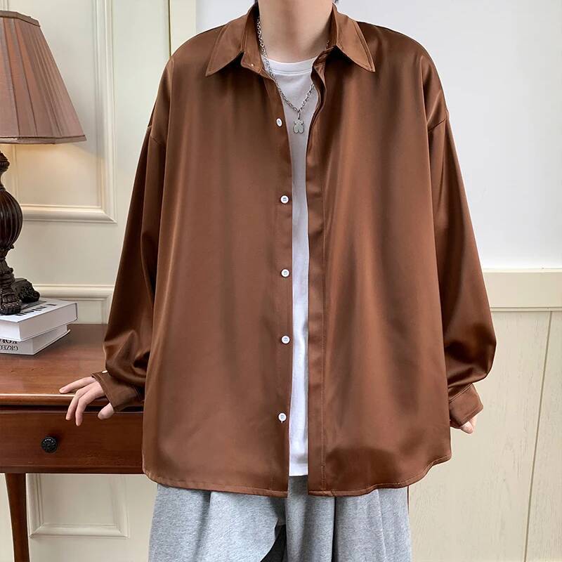 2025 Spring Summer Men White Vintage Shirts Mens Haruku Fashion Oversized Shirt Male Black Casual Streetwear Blouses 5XL ddmymarket