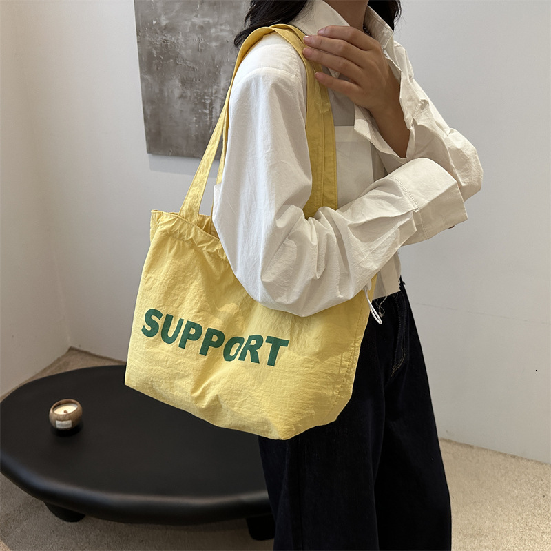 Lazy Style Printed Korean Candy Color Autumn Large Capacity Canvas Letter Trendy Underarm Handbag Shoulder Tote Women s Bag ddmymarket