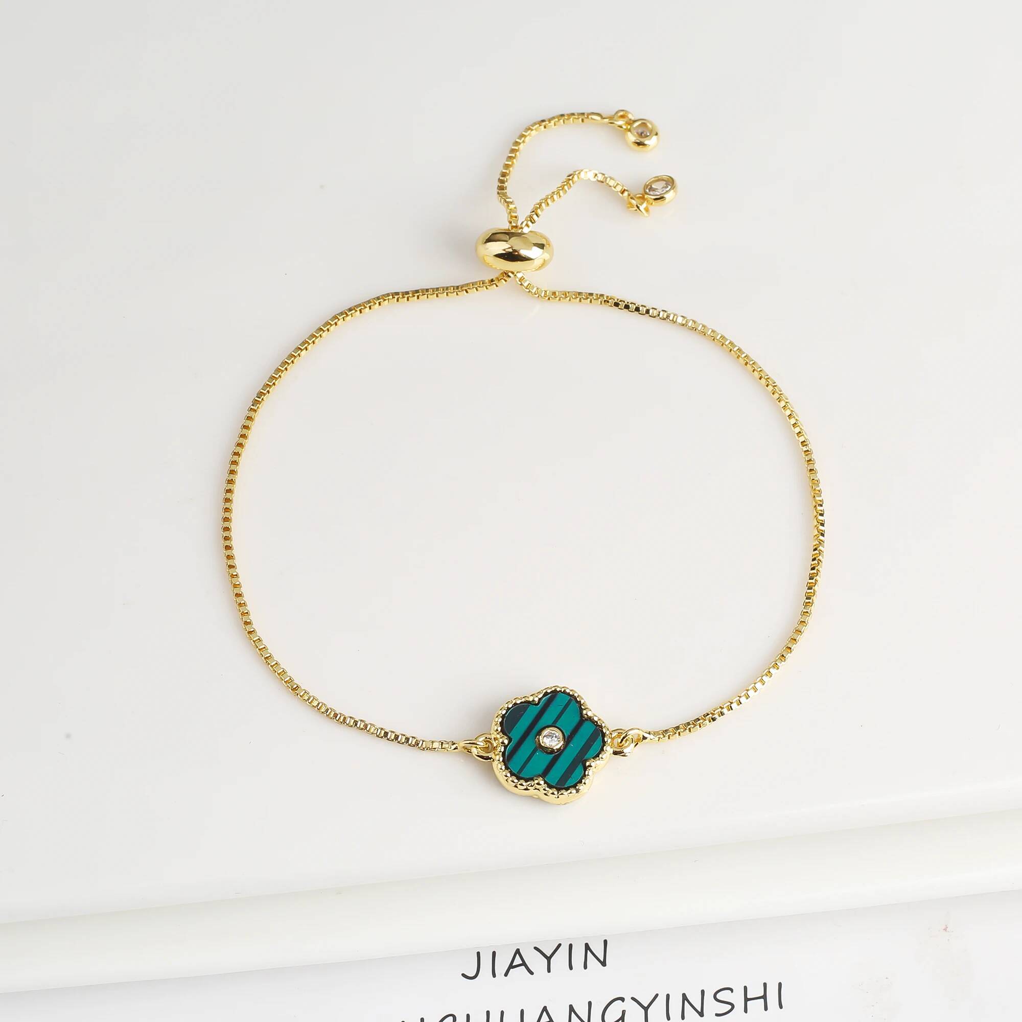 Punk Style Simple Five Leaf Flower Botanical Charm Bracelet for Woman Girls Fashion Party Brand Jewelry Daily Wear Clover