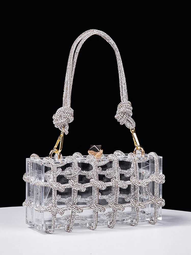 2024 New Handbag Design High Quality Evening Bag Diamonds Clutch Acrylic Armpit Square Bag Womens Purse Wedding Bag Z250812