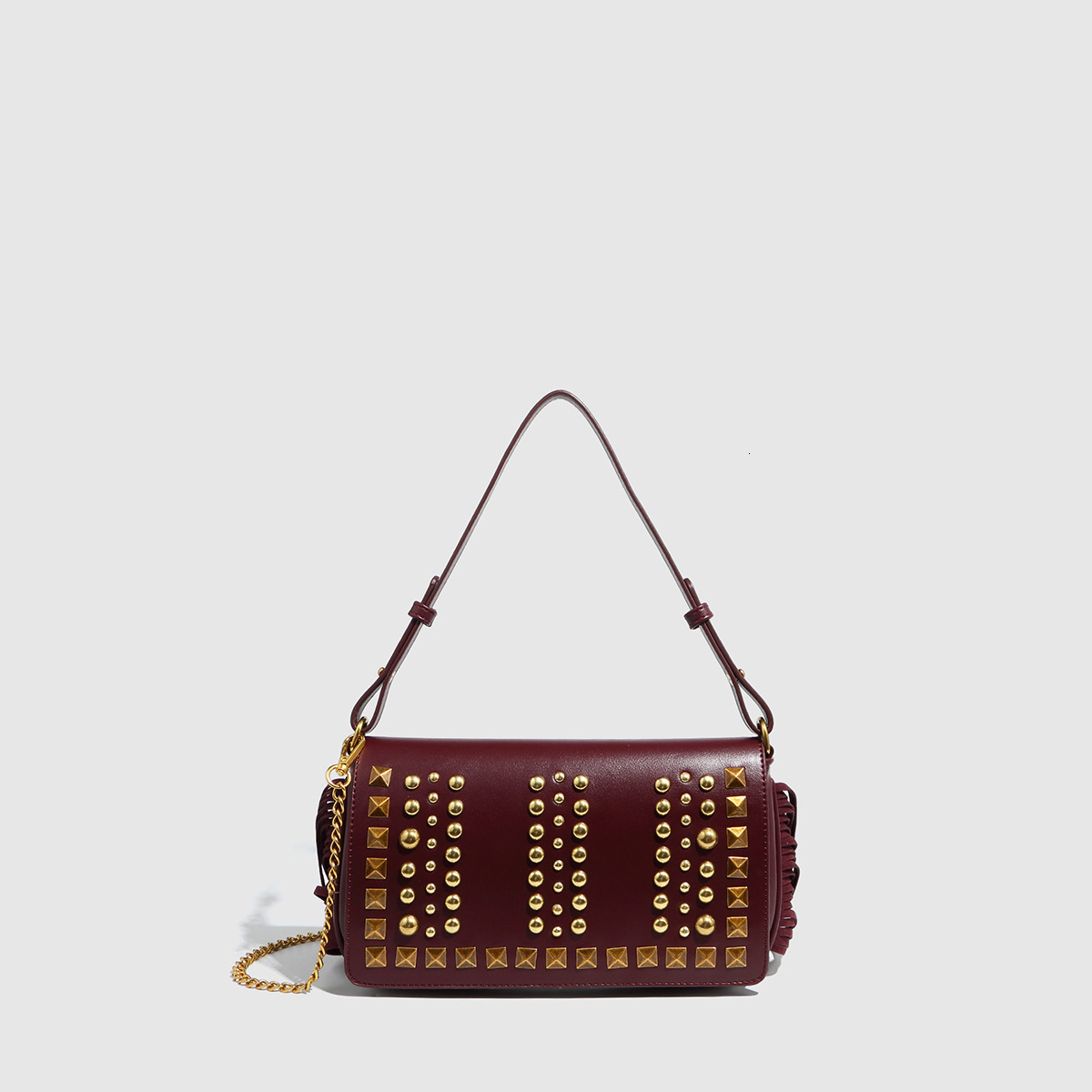 2025 Autumn New Women s Shoulder Bag Spicy Girl New Women s Rivet Retro Tassel Rivet Bag Adjustable Women s women bag s Crossbody Bag Autumn New Desig