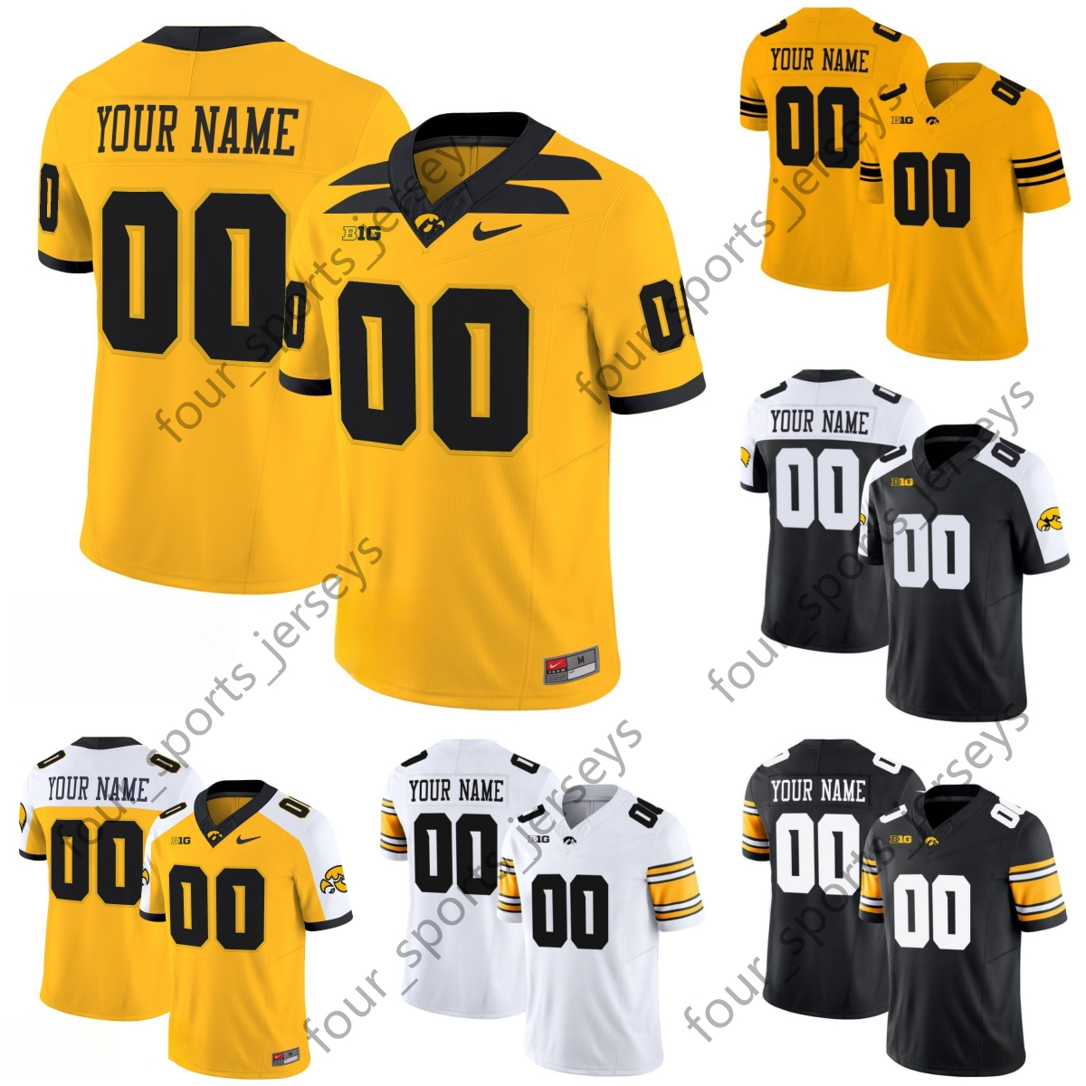 Iowa Hawkeyes Football Jersey 12 McNamara 28 Moulton 11 Gronowski 5 Gill 24 Kinnick 16 Long 22 Clark 2 Johnson