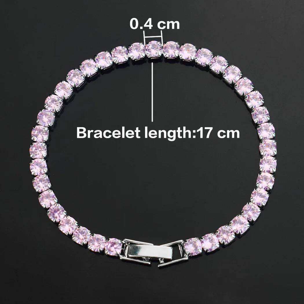 4mm Micro-inlaid Zircon Tennis for Women 2025 New Men Bracelet Homme Jewelry Accessories Wholesale