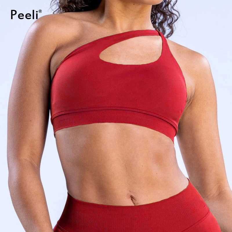 Fitness Sports Bra Women Clothes Padded Bra Backless Gym Crop Top Seamless Workout Bras Fitness Single Strap Tops Z250812