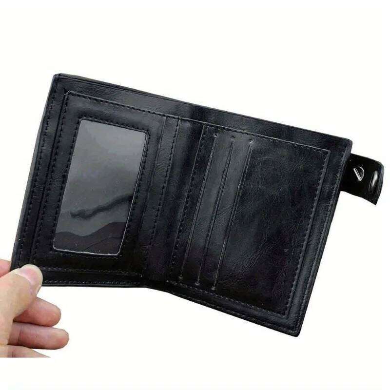 1pcs Gothic Leather Wallet with Vintage Chain & Rivets Skull Cross Design Coin Purse Punk Rock Accessories