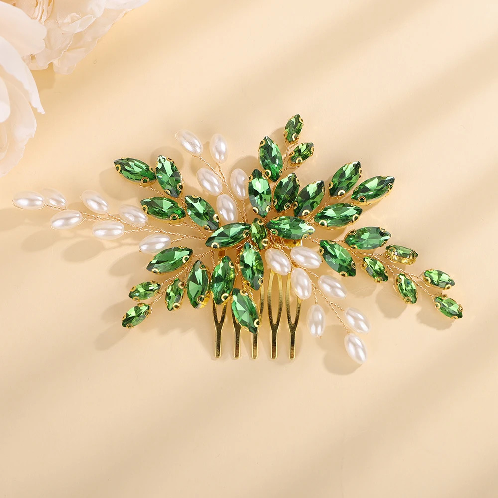 15Color Pearl Hair Comb for Women Wedding Headpiece Handmade Bridal Accessories Jewelry Trendy Bride Party Tiara 250804