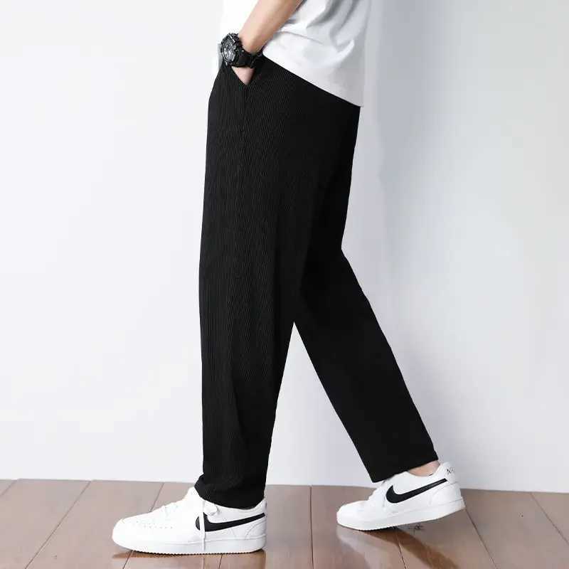 Summer White Casual Pants Mens Ice Silk Pants Mens Drape Floor Mop Pants Korean Straight Loose Wide Leg Long Pants W250812