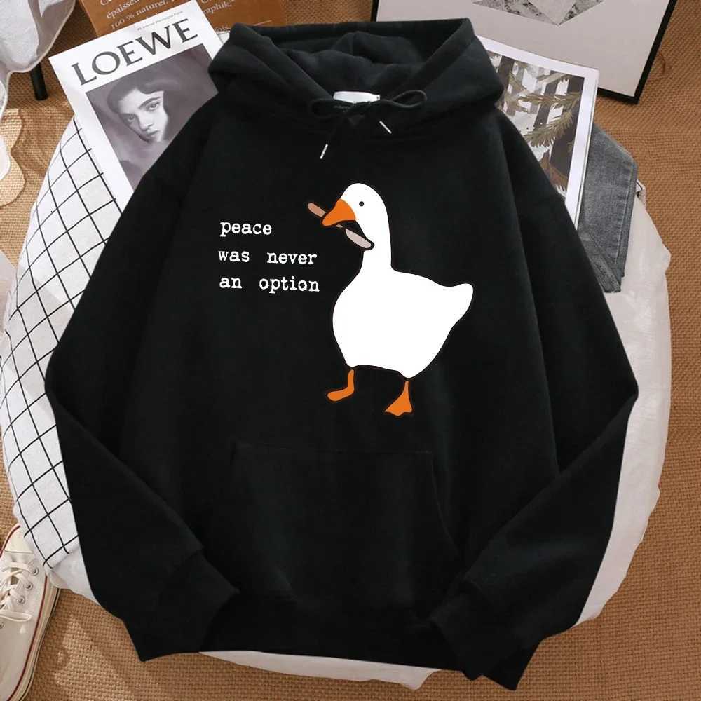 Peace Was Never An Option Printed Sweatshirt Men Street Oversize Autumn Hooded Hipster Soft Hoodies Hip Hop Warm Sportswears Y250811