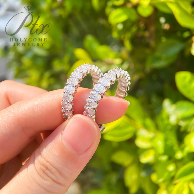 Custom Jewelry Lab Diamond DEF VVS-VS Fashion Statement For Female Exquisite Oval Shape Moissanite Hoop Earring In 925 Sterling Silver 10K 14K 18K Gol