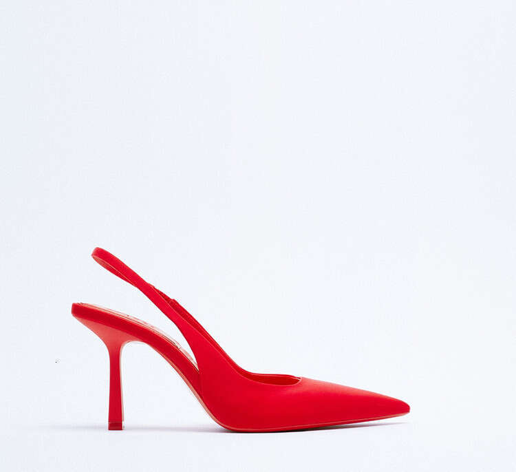 2025 New Green Fabric Open Back High Heels French Designer Pointed Designer shoe Toe Stiletto Sandals for Women