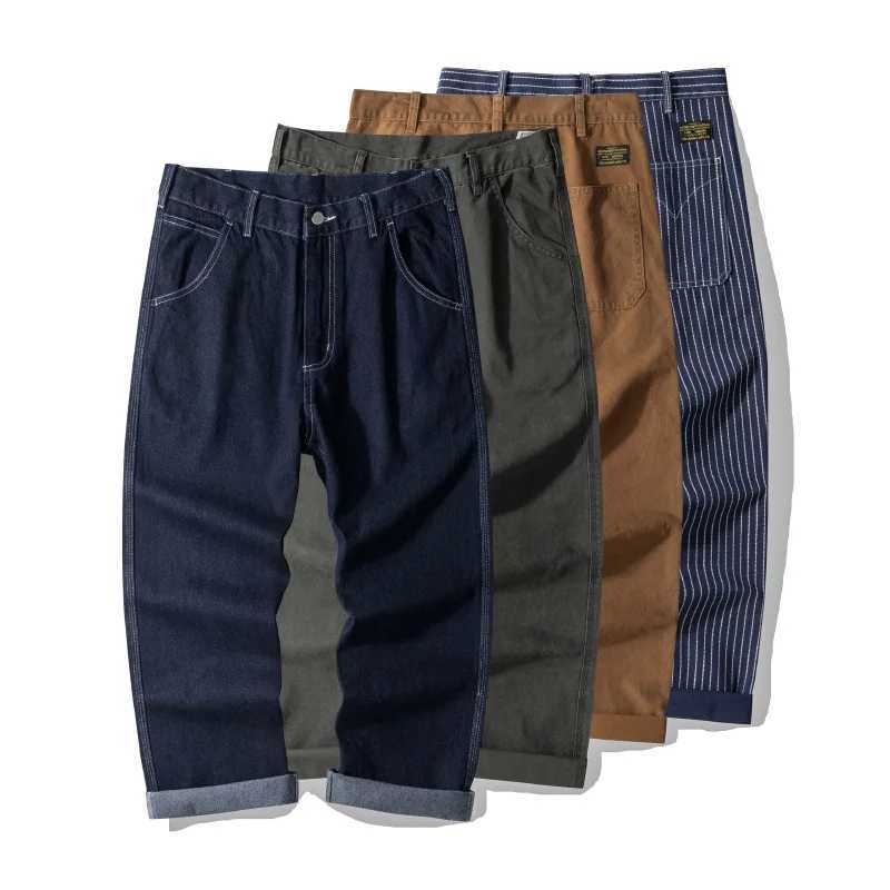 100% Cotton Color Denim Railway Worker Pants Amekaji WABASH Striped Workwear Canvas Pants American Vintage Straight X250812