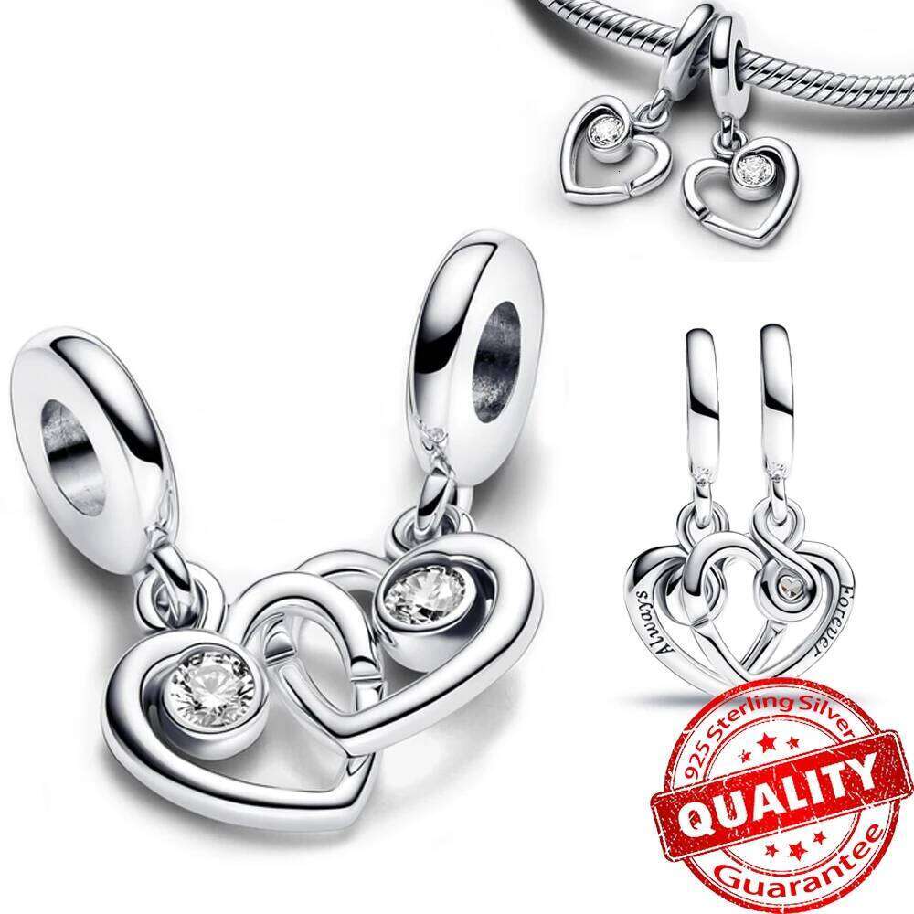2025 New 925 sterling silver charms beads Mother Daughter Dangle Charm Fits Bracelet Sterling Silver Love Mom Beads DIY Necklace Jewelry Gift