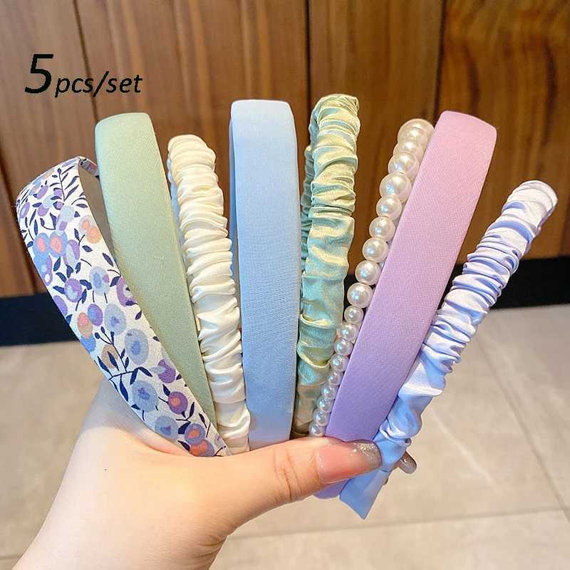 5pcs Set Fashion Wen Cloth Hair Bands dress bands Girls Hairband Hair Hoop Women Hair Accessories wear X250812