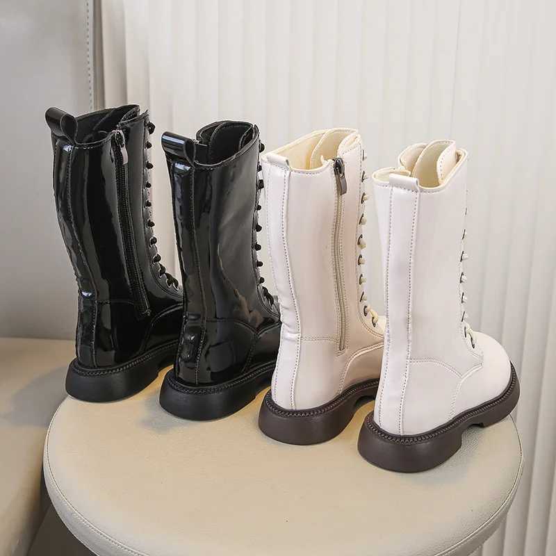 Girls Fashion Long Leather Boots Children High Boots Soft Soled Kids Princess Thick Warm Plush Fur Winter Shoes for Girls XJ250812