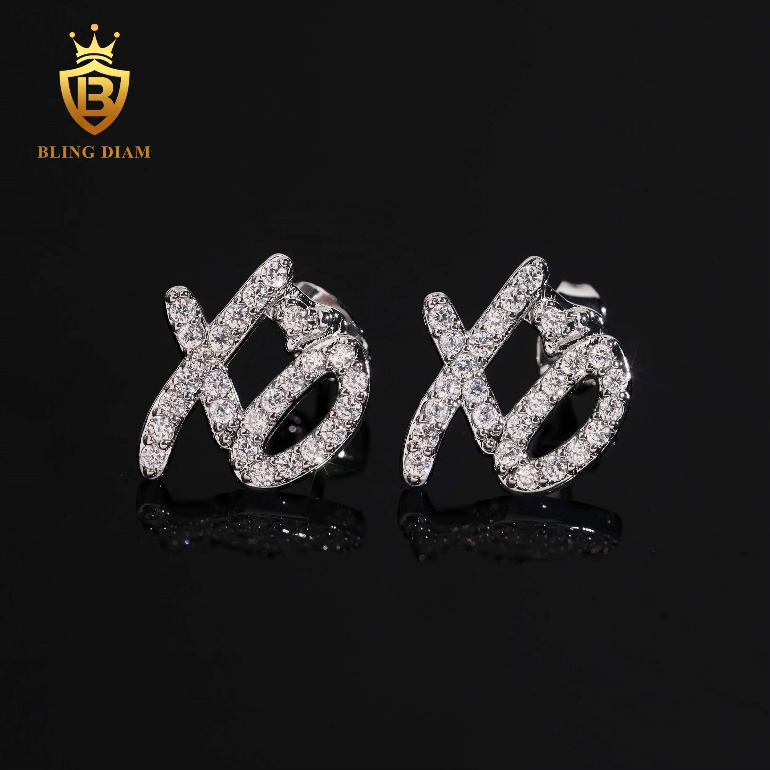 Hip Hop 925 Sterling Silver Earrings Fashion Moissanite Hip Hop Earring VVS Iced Out Moissanite Pass Diamond Test