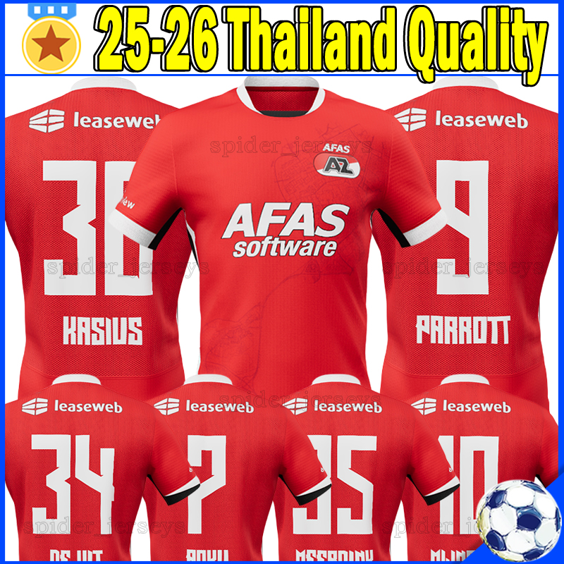 25 26 AZ Alkmaar Soccer Jerseys POKU MEERDINK 2025 2026 PARROTT VAN BREDERODE KASIUS CLASIE Football Shirts BUURMEESTER LAHDO JENSEN KWAKMAN MIJNANS Men Uniforms