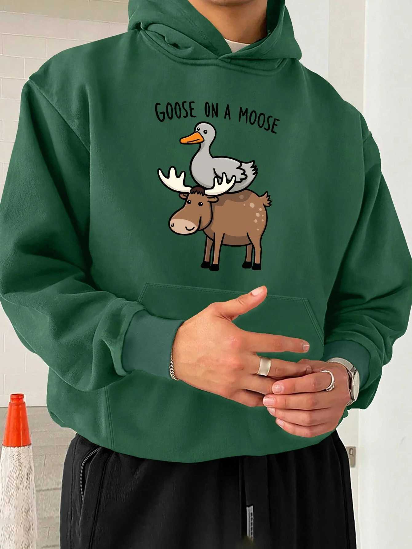 MenS Plus Size Hooded Sweatshirt Loose Fit Long Sleeve Fabric Casual Wear Hoodie Playful Graphic Hoodie Knitted Texture Y250811