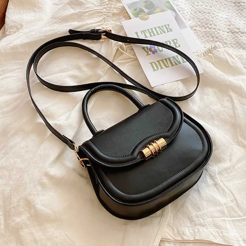 Simple Design Womens Shoulder Crossbody Bag PU Leather Ladies Small Clutch Purse Handbags Solid Color Female Handle Saddle Bags Z250812