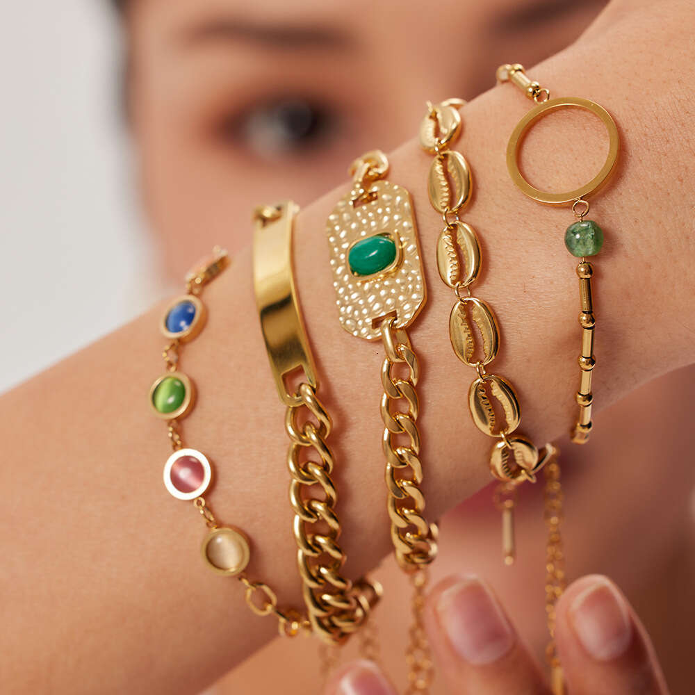 Vintage Cuban Designer Chain Jewelry Blogger Same Stainless Steel Gold-Plated Women's Men's Hip-Hop Style Designer Bracelet Jewelry